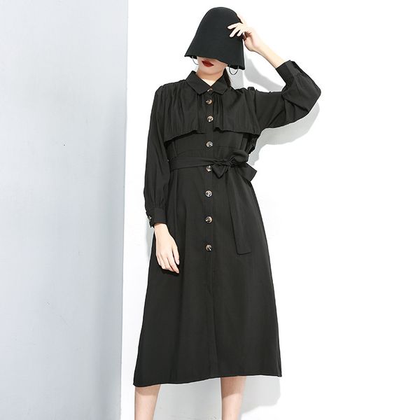 2019 cardigan solid color long sleeve shirt dress personality fashion tide black autumn clothings, Black;gray
2019 cardigan solid color long sleeve shirt dress personality fashion tide black autumn clothings, Black;gray