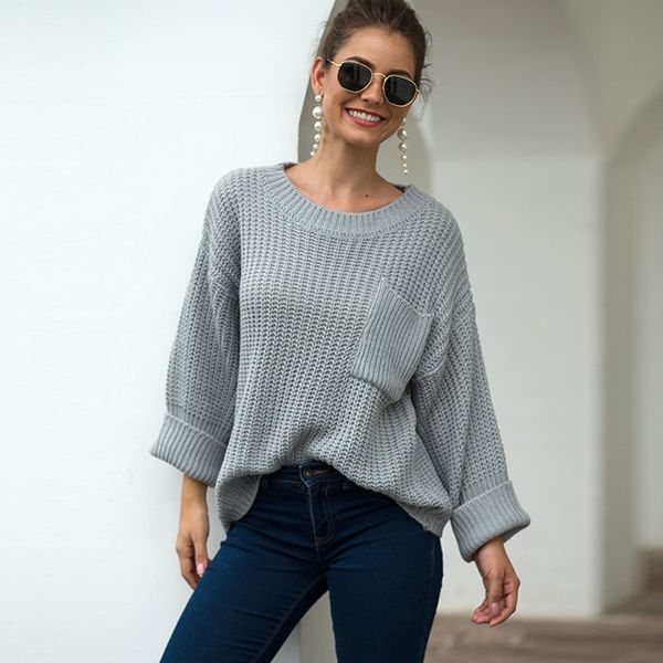 2019 suit-dress will pocket sweater woman coarse needle pullover easy knitting unlined upper garment, Black;white
2019 suit-dress will pocket sweater woman coarse needle pullover easy knitting unlined upper garment, Black;white