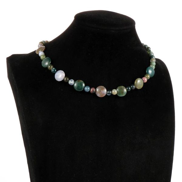 women natural stone india onyx round bead necklace agates circle statement alloy magnetic buckle neck chain female party jewelry, Silver
women natural stone india onyx round bead necklace agates circle statement alloy magnetic buckle neck chain female party jewelry, Silver
