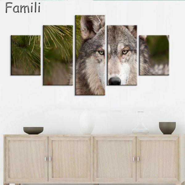 5 panels modern canvas prints artwork wolf painting for living room decor wall pictures painting on canvas (unframed
5 panels modern canvas prints artwork wolf painting for living room decor wall pictures painting on canvas (unframed