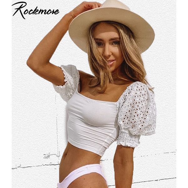rockmore 100% cotton t shirt women short puff sleeve bodycon crop tshirt square collar backless streetwear harajuku tshirts, White
rockmore 100% cotton t shirt women short puff sleeve bodycon crop tshirt square collar backless streetwear harajuku tshirts, White