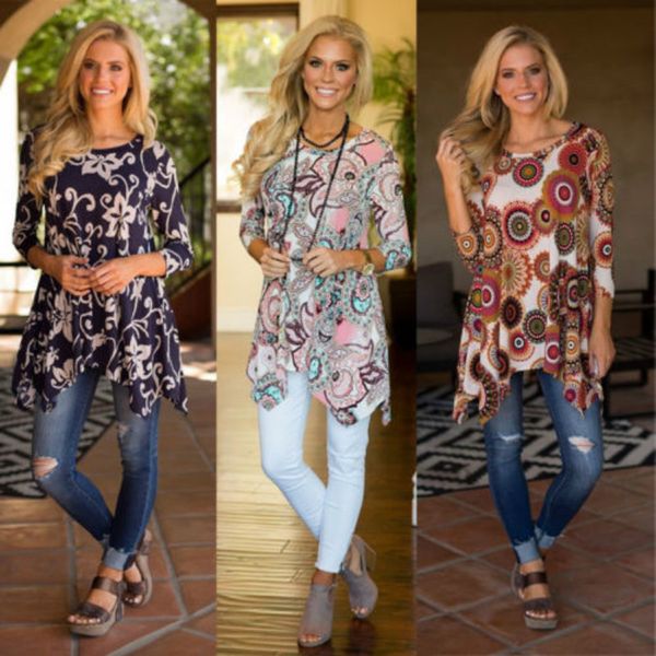 fashion women long sleeve loose floral print blouse o-neck shirt casual womens vestidos, White
fashion women long sleeve loose floral print blouse o-neck shirt casual womens vestidos, White