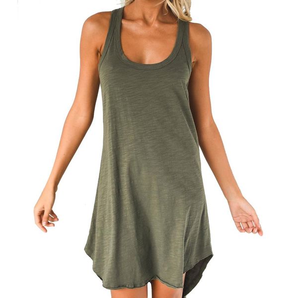 women casual dress summer sleeveless dresses all-match solid color tank short dress, Black;gray
women casual dress summer sleeveless dresses all-match solid color tank short dress, Black;gray