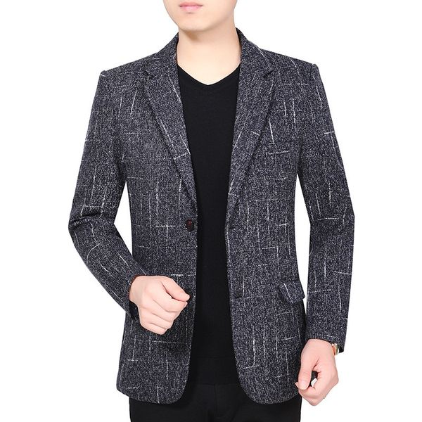 men's suits & blazers suit spring autumn business office casual blazer grey khaki plaid slim formal, White;black
men's suits & blazers suit spring autumn business office casual blazer grey khaki plaid slim formal, White;black