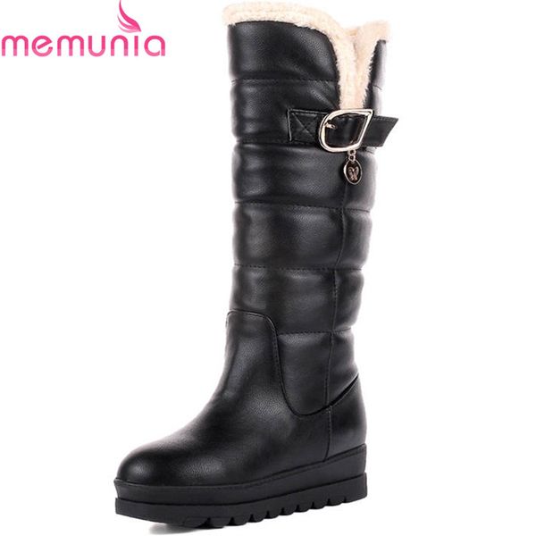 memunia 2019 new arrival knee high boots pu short plush snow boots with buckle fashion platform shoes woman red, Black
memunia 2019 new arrival knee high boots pu short plush snow boots with buckle fashion platform shoes woman red, Black