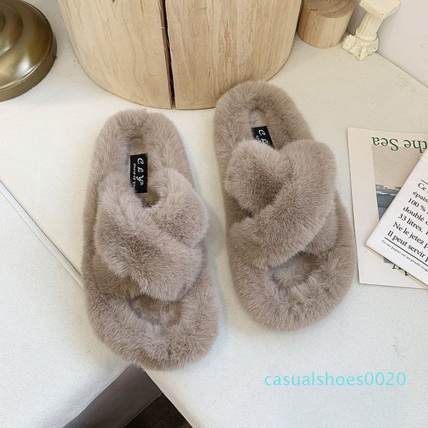 2019 women warm winter new slippers female cross belt fashion wear thick platform soft fur flat slides shoes c20, Black
2019 women warm winter new slippers female cross belt fashion wear thick platform soft fur flat slides shoes c20, Black