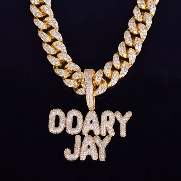 with 20mm 18inch cuban chain custom name small bubble letters chain pendants necklaces men's zircon hip hop jewelry for gift, Silver
with 20mm 18inch cuban chain custom name small bubble letters chain pendants necklaces men's zircon hip hop jewelry for gift, Silver