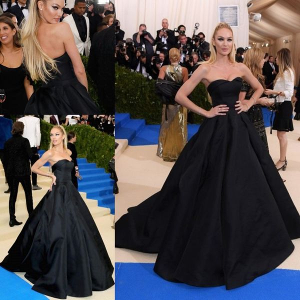simple black satin long formal celebrity evening gowns strapless backless pageant prom party dress, Black;red
simple black satin long formal celebrity evening gowns strapless backless pageant prom party dress, Black;red