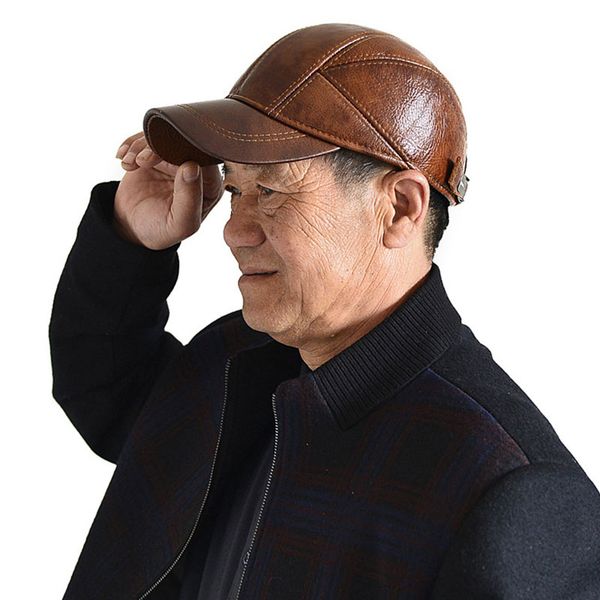 men cap warm winter baseball caps genuine leather adjustable hat with ear flaps solid color fashion casual men hat 3 color, Blue;gray
men cap warm winter baseball caps genuine leather adjustable hat with ear flaps solid color fashion casual men hat 3 color, Blue;gray