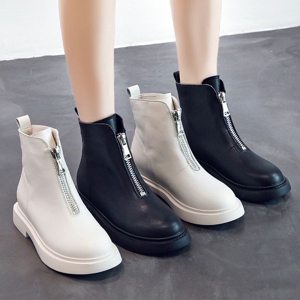 martin boots female autumn and winter 2019 new british wind shoes female thick bottom with front zipper ins leather boots tide, Black
martin boots female autumn and winter 2019 new british wind shoes female thick bottom with front zipper ins leather boots tide, Black
