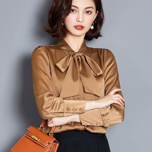 luxury silk bow shirts women's fashion long sleeve scarf tie neck ladies elegant blouses slim fit stylish office shirts, White
luxury silk bow shirts women's fashion long sleeve scarf tie neck ladies elegant blouses slim fit stylish office shirts, White