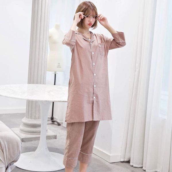 coffee color cotton linen pajamas three-piece home service female summer simple thin long section can be worn outside pajamas, Black;red
coffee color cotton linen pajamas three-piece home service female summer simple thin long section can be worn outside pajamas, Black;red