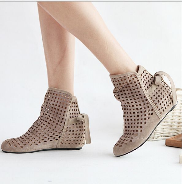 big size 34-43 women's summer boots flat low hidden wedges cutout ankle boots ladies dress casual shoes cute flock p26, Black
big size 34-43 women's summer boots flat low hidden wedges cutout ankle boots ladies dress casual shoes cute flock p26, Black