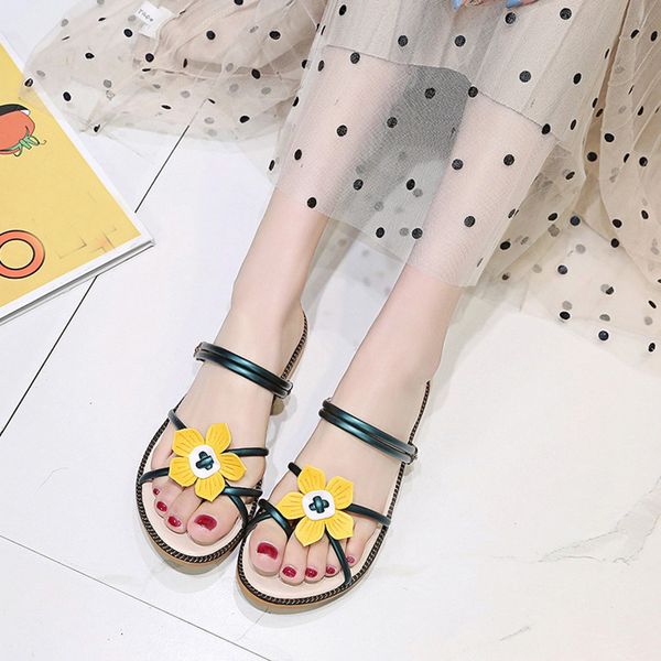 muqgew summer sandals flat ankle leather ladies bohemia beach shoes footwear women 2019 flower round toe sandals slippers shoes, Black
muqgew summer sandals flat ankle leather ladies bohemia beach shoes footwear women 2019 flower round toe sandals slippers shoes, Black