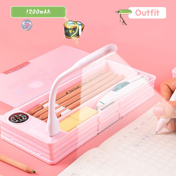 new creative multifunctional pencil case with led light and usb mini fan student stationery box korean pencil case boy and girl
new creative multifunctional pencil case with led light and usb mini fan student stationery box korean pencil case boy and girl