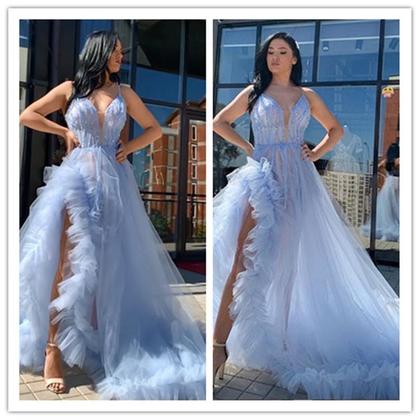 front split light blue prom dresses modest evening dress party pageant gowns spaghetti special occasion dress dubai robes de soire, Black;red
front split light blue prom dresses modest evening dress party pageant gowns spaghetti special occasion dress dubai robes de soire, Black;red