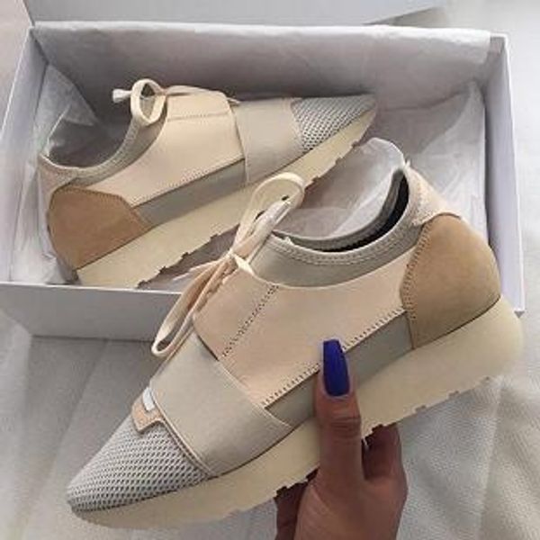 

With Box Designer Shoes Race Paris Womens Casual Shoes New Brand Cheap Fashion Flats Runners Pointed Luxury Shoes Mens With bag