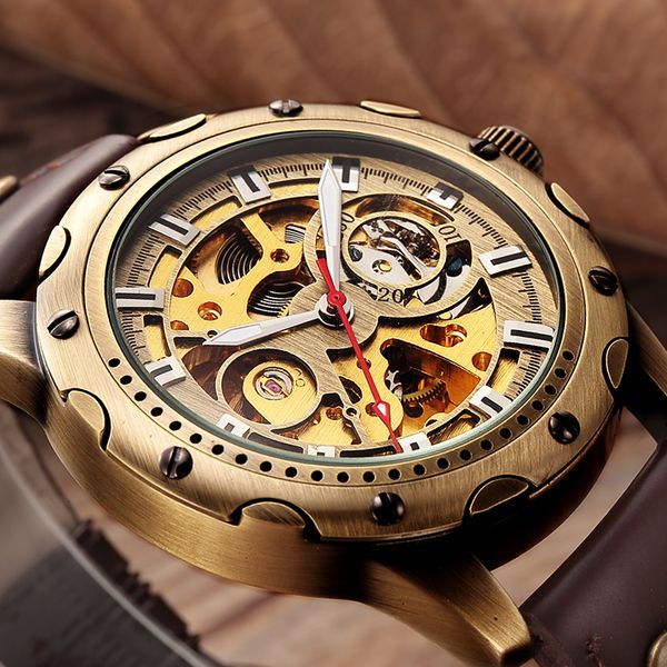 retro bronze skeleton mechanical watch men automatic watches sport luxury brand leather watch relogio masculino male clock j190706, Slivery;brown
retro bronze skeleton mechanical watch men automatic watches sport luxury brand leather watch relogio masculino male clock j190706, Slivery;brown