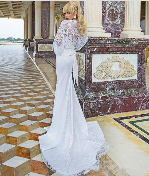 2019 new with lac jacket low cut mermaid backless see through gowns gorgeous new arrival autumn satin wedding dresses, White
2019 new with lac jacket low cut mermaid backless see through gowns gorgeous new arrival autumn satin wedding dresses, White