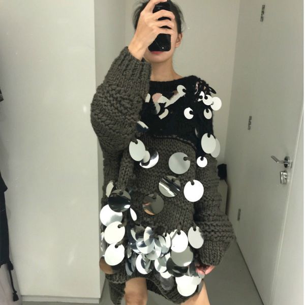 tvvovvin leisure lantern sleeve sequins o neck pullovers women loose patchwork color knitted sweater autumn winter new l747, White;black
tvvovvin leisure lantern sleeve sequins o neck pullovers women loose patchwork color knitted sweater autumn winter new l747, White;black