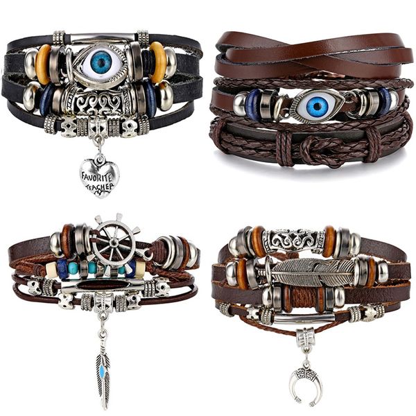 vienkim fashion heart eye leaf leather charm bracelets set for men new design wristband multiple bracelet bangles party jewelry, Golden;silver
vienkim fashion heart eye leaf leather charm bracelets set for men new design wristband multiple bracelet bangles party jewelry, Golden;silver