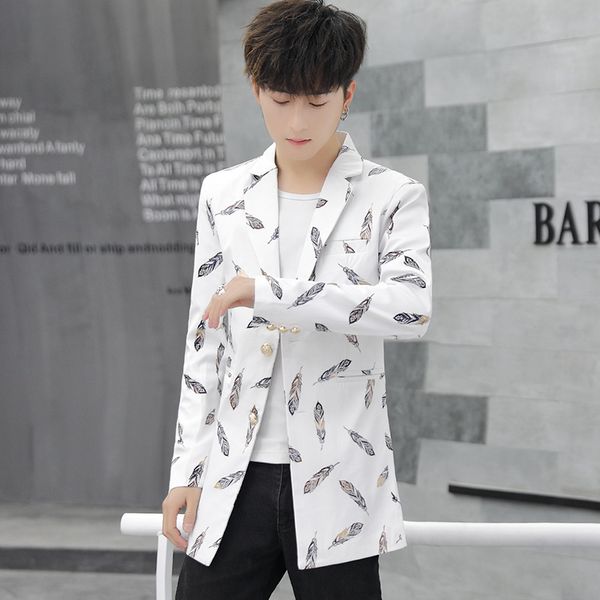 fall 201 long suit gentleman personality in stamping printed youth handsome suit wearing fashion leisure, White;black
fall 201 long suit gentleman personality in stamping printed youth handsome suit wearing fashion leisure, White;black