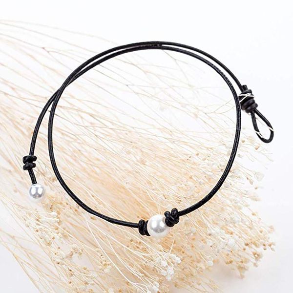 women fashion handmade faux pearl leather rope choker necklace jewelry gift new, Golden;silver
women fashion handmade faux pearl leather rope choker necklace jewelry gift new, Golden;silver
