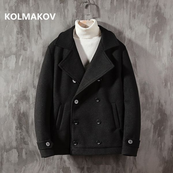 2019 winter men's woolen coats double breasted casual overcoat mens fashion classic business trench coat men, Black
2019 winter men's woolen coats double breasted casual overcoat mens fashion classic business trench coat men, Black