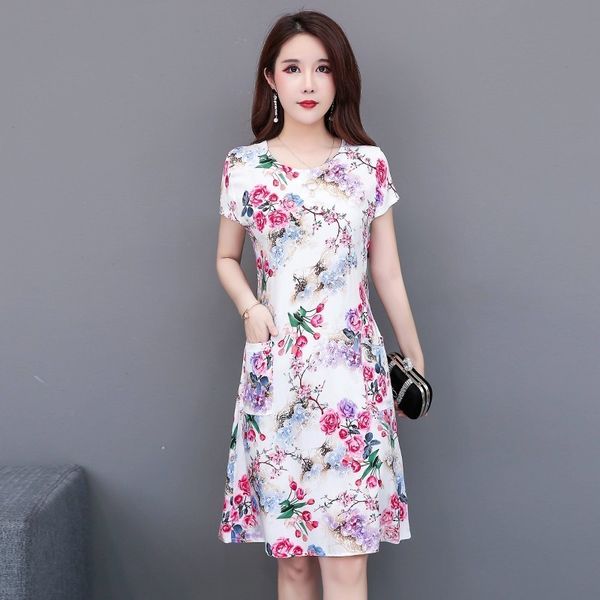 summer dress a-line size promotion vestidos mujer women dresses vanled round neck short-sleeved cotton printed slim belt l-4xl, Black;gray
summer dress a-line size promotion vestidos mujer women dresses vanled round neck short-sleeved cotton printed slim belt l-4xl, Black;gray
