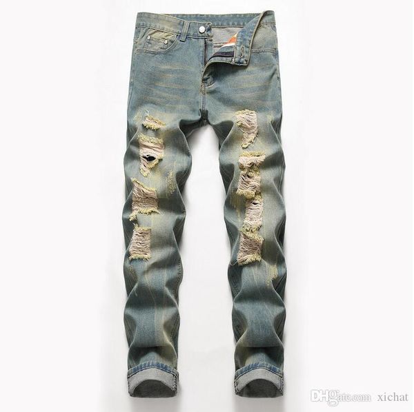 big size mens classic straight leg ripped jeans fashion designer slim fit washed solid hole biker hip hop retro blue denim pants jb2
big size mens classic straight leg ripped jeans fashion designer slim fit washed solid hole biker hip hop retro blue denim pants jb2