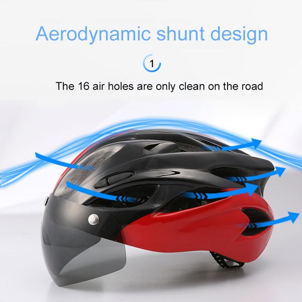 16-hole design bicycle protective helmet windproof lens integrated molding helmet breathable riding sports cap
16-hole design bicycle protective helmet windproof lens integrated molding helmet breathable riding sports cap