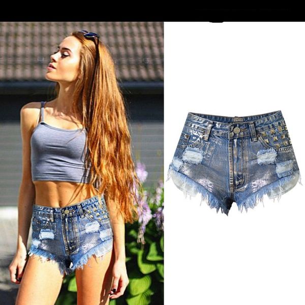 new arrival silver jeans women denim shorts punk wide leg pants ripped rivet ants trousers slim high waist pants, Blue
new arrival silver jeans women denim shorts punk wide leg pants ripped rivet ants trousers slim high waist pants, Blue