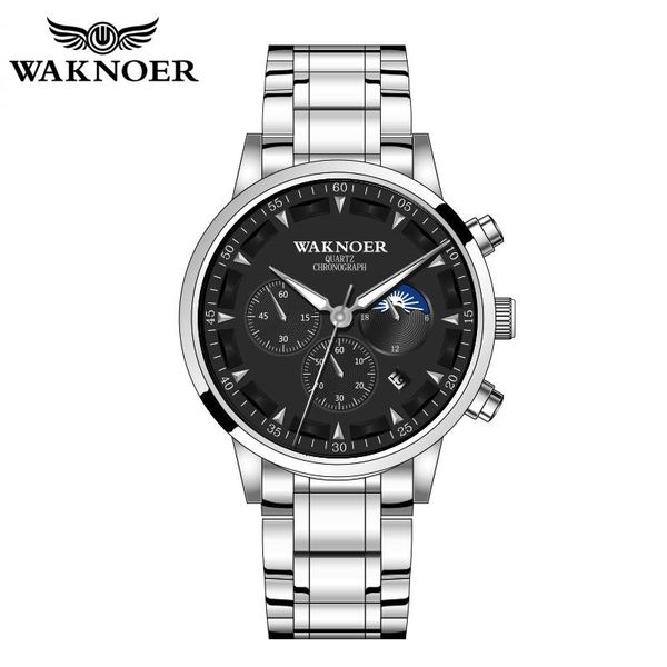 reloj hombre waknoer men watch quartz watches chronograph date stainless steel waterproof wristwatch male clock montre, Slivery;brown
reloj hombre waknoer men watch quartz watches chronograph date stainless steel waterproof wristwatch male clock montre, Slivery;brown