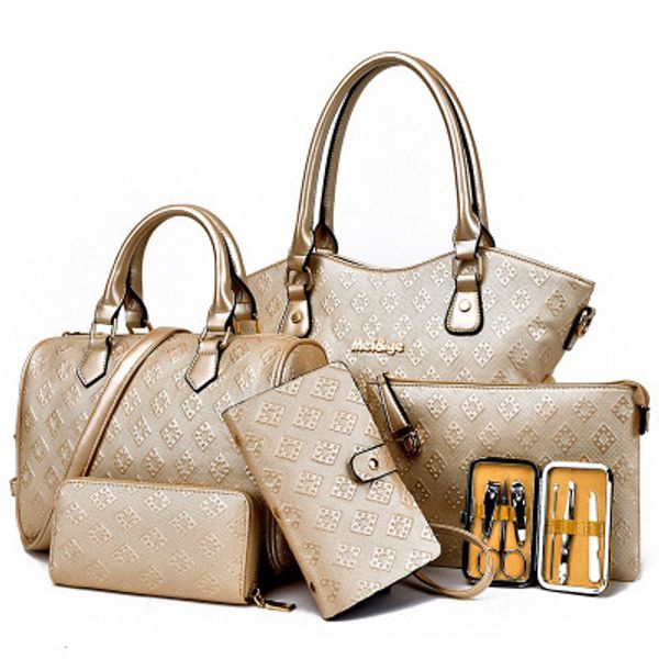 2020 new female handbag women composite bags six-piece set fashion ladies handbag embossed pu leather shoulder bag
2020 new female handbag women composite bags six-piece set fashion ladies handbag embossed pu leather shoulder bag