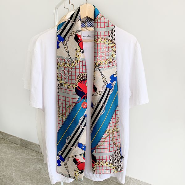 140cm*14cm 2020 new ladies long silk scarves women decorative professional scarf hair ribbon, Blue;gray
140cm*14cm 2020 new ladies long silk scarves women decorative professional scarf hair ribbon, Blue;gray