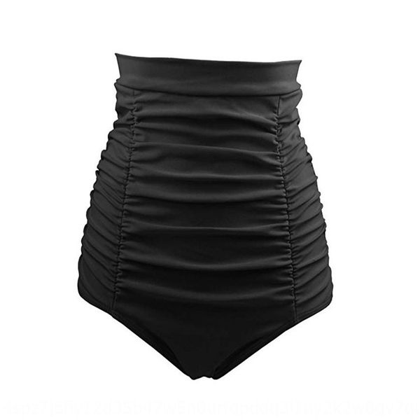 2020 women's solid color bikini swimming trunks high waist wrinkles hip slim bikini swimming trunks, White;black
2020 women's solid color bikini swimming trunks high waist wrinkles hip slim bikini swimming trunks, White;black