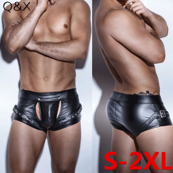 xx91 2018 panties faux leather four boxer shorts open crotch bodysuit short panties lingerie men underwear, Black;white 
xx91 2018 panties faux leather four boxer shorts open crotch bodysuit short panties lingerie men underwear, Black;white