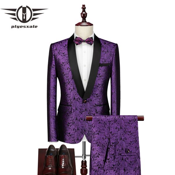 plyesxale luxury purple groom wedding man suit jacket slim fit suits for men two piece floral veste homme costumes m-6xl q1010, White;black
plyesxale luxury purple groom wedding man suit jacket slim fit suits for men two piece floral veste homme costumes m-6xl q1010, White;black