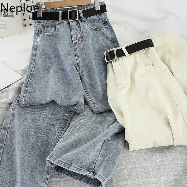 neploe straight pants women korean fashion sashes zipper button ladies trousers loose casual high waist wide jeans 1d454, Blue
neploe straight pants women korean fashion sashes zipper button ladies trousers loose casual high waist wide jeans 1d454, Blue