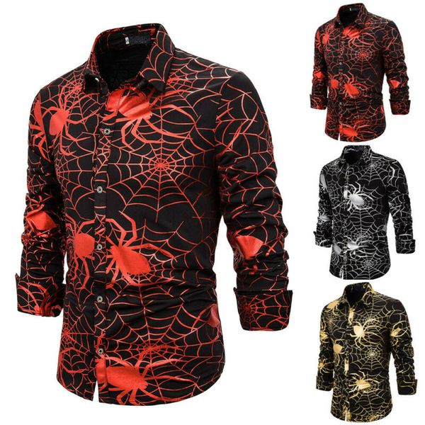 men halloween 3d spider print long sleeve casual slim fit fashion cosplay costume fitness clothing male casual sports shirt, White;black
men halloween 3d spider print long sleeve casual slim fit fashion cosplay costume fitness clothing male casual sports shirt, White;black