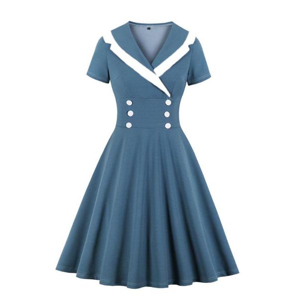 elegant women ladies blue green dress vd1296 short sleeve button v neck vintage swing casual summer dress, Black;gray
elegant women ladies blue green dress vd1296 short sleeve button v neck vintage swing casual summer dress, Black;gray