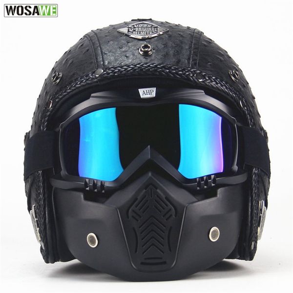 wosawe мотоцикл шлем кожа pu 3/4 измельчитель moto racing motocross защиты головы механизма ветрозащитный маска для лица
wosawe мотоцикл шлем кожа pu 3/4 измельчитель moto racing motocross защиты головы механизма ветрозащитный маска для лица