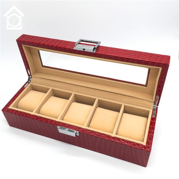 5 grids watch display box original red leather watch storage boxes fashion gift boxes with window a028, Black;blue
5 grids watch display box original red leather watch storage boxes fashion gift boxes with window a028, Black;blue