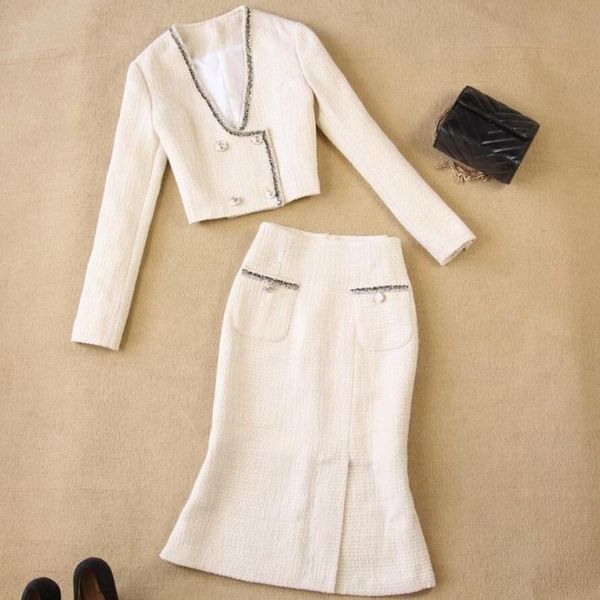 mall fragrance plaid tweed two piece set 2020 winter women woolen short jacket coat + mermaid skirt set, Gray
mall fragrance plaid tweed two piece set 2020 winter women woolen short jacket coat + mermaid skirt set, Gray