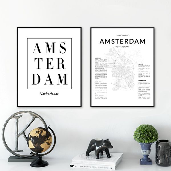 wall art canvas printed home decor amsterdam map poster netherlands painting black white nordic style pictures for living room
wall art canvas printed home decor amsterdam map poster netherlands painting black white nordic style pictures for living room