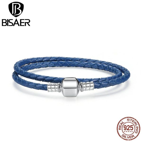 bisaer 925 sterling silver blue rope genuine leather snake chain diy bracelets for women fashion jewelry weus910, Golden;silver
bisaer 925 sterling silver blue rope genuine leather snake chain diy bracelets for women fashion jewelry weus910, Golden;silver