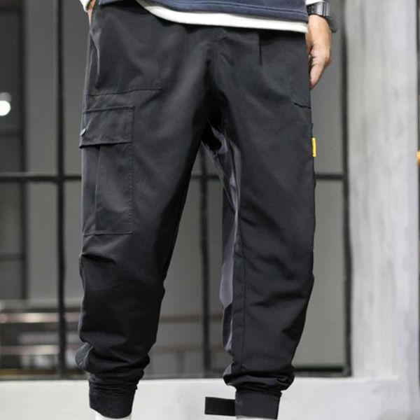 men's cargo pants autumn and spring fashion casual big pockets cropped overalls loose lace up male sweatpants, Black
men's cargo pants autumn and spring fashion casual big pockets cropped overalls loose lace up male sweatpants, Black
