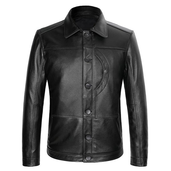 mens genuine leather jacketd men's cow leather short slim button jacket motorcycle jacket lapel tooling clothing 2019 new s-4xl, Black
mens genuine leather jacketd men's cow leather short slim button jacket motorcycle jacket lapel tooling clothing 2019 new s-4xl, Black
