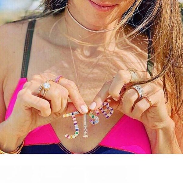 big rainbow cz alphabet letter necklace 45+5cm custom name personalized initial pendant necklaces, Silver
big rainbow cz alphabet letter necklace 45+5cm custom name personalized initial pendant necklaces, Silver