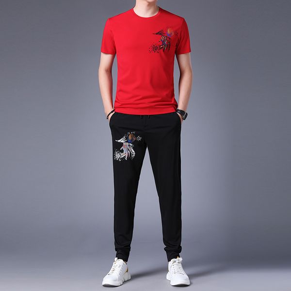 2020 summer new fashion mens two-piece short-sleeve t-shirt casual sportwear print t-shirt+pant set mens tracksuits size -3xl, Gray
2020 summer new fashion mens two-piece short-sleeve t-shirt casual sportwear print t-shirt+pant set mens tracksuits size -3xl, Gray